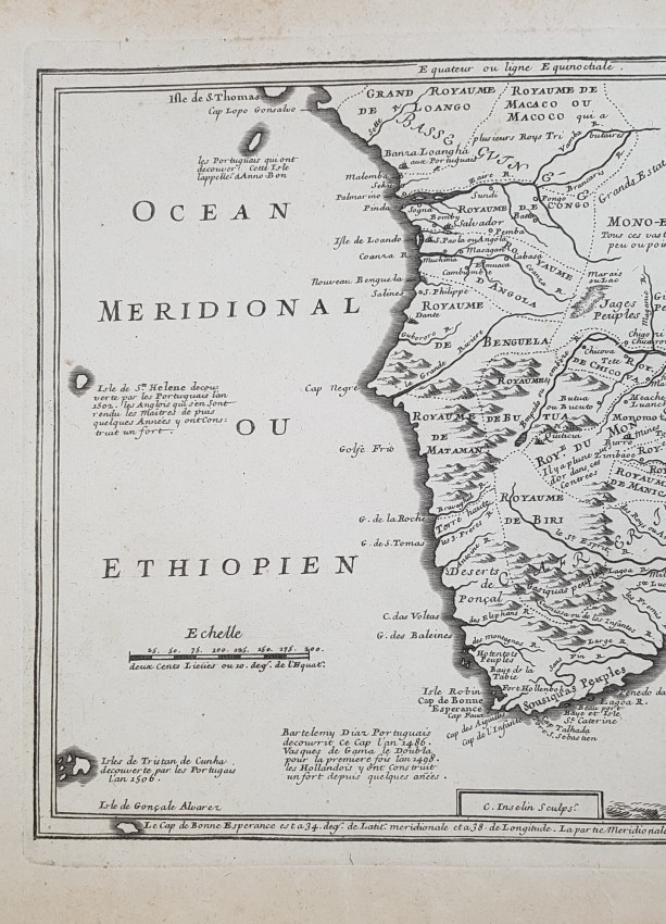 De Fer Nicolas (1646-1720) PARTIE MERIDIONALE Dâ€™AFRIQUE OU SE TROUVENT LA BASSE GUINEE LA CAFRERIE - Image 3 of 4