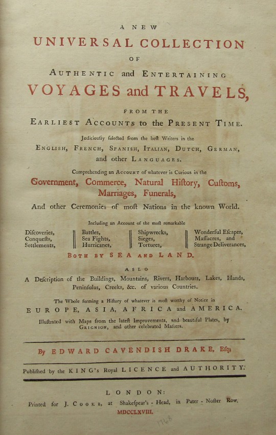 Edward Cavendish Drake A New Universal Collection of Authentic and Entertaining Voyages And Travels, - Image 3 of 4