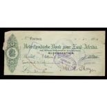 President M. T. Steyn (1857 - 1916) Original Cheque Signed by the Sixth and Last President of the