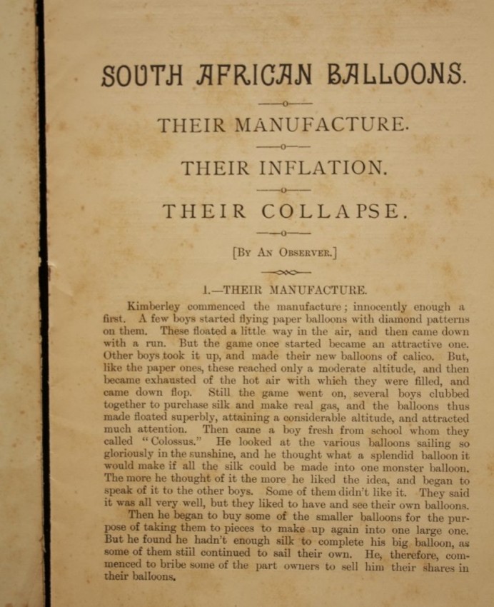 An Observer South African Balloons - A Skit on the Boom (Very early Johannesburg printing, 1895) - Image 3 of 4