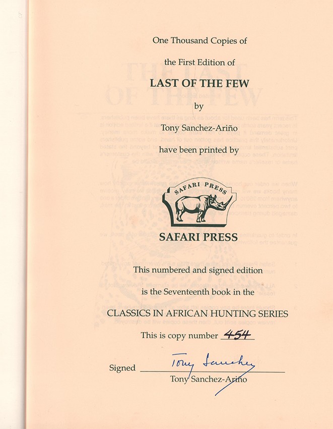 Sanchez-Ari?ño (Tony) THE LAST OF THE FEW (Signed by the author)First edition: 244 pages, numerous - Image 2 of 4