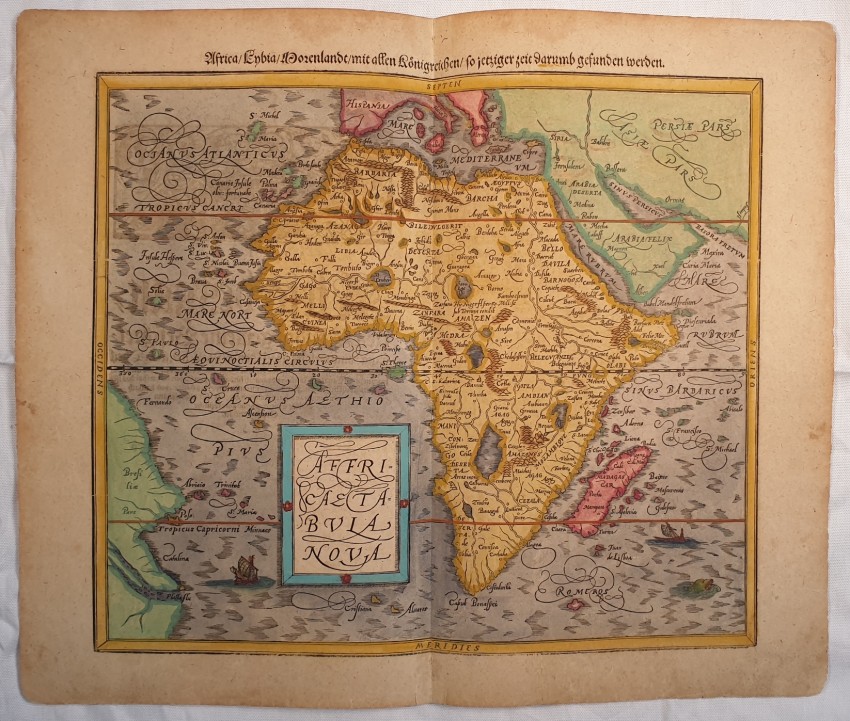 Sebastian Munster (1488-1552) Affricae tabula novaMap of Africa of late 16th century by the german - Image 2 of 4