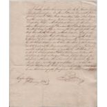 Geo. Eaton ALS to Benjamin Moodie dd. 9th January 1824... as agent for R.C. Carter Esquire I have