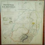 Jeppe (F.) MAP OF THE TRANSVAAL OR S.A. REPUBLIC AND SURROUNDING TERRITORIES1320 x 1205 mm,