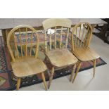 Two kitchen windsor chairs; another