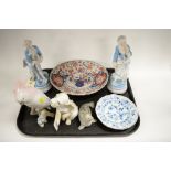 Porcelain figurines, plates and other items
