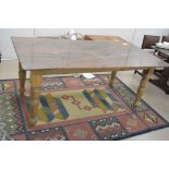 Pine table with marble top