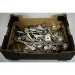 box silver plate and other flatware