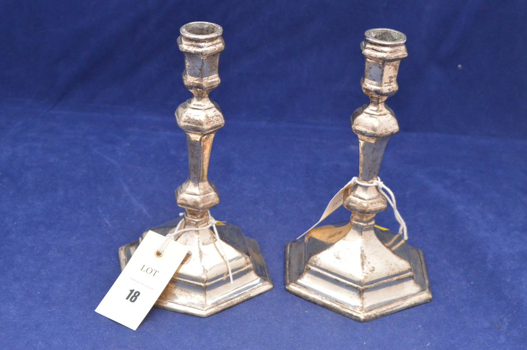 Pair of silver candlesticks