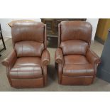 Two electric reclining armchairs