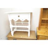 White Painted Side table with drawer