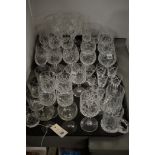 Crystal and Cut Glass to include brandy glasses, wine glasses, sherry glasses and tumblers