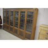 Oak six door bookcase