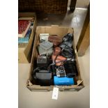 Box of vintage cameras