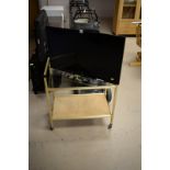 JVC television and tea trolley