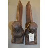 pair of cast iron "Egyptian fire dogs"