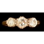 Three stone diamond ring