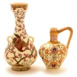A Zsolnay vase; and Fischer ewer.