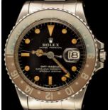 Rolex GMT Master: a gentleman's stainless steel bracelet watch.