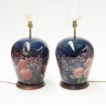 Pair of Moorcroft lamps.