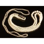 Two cultured pearl necklaces