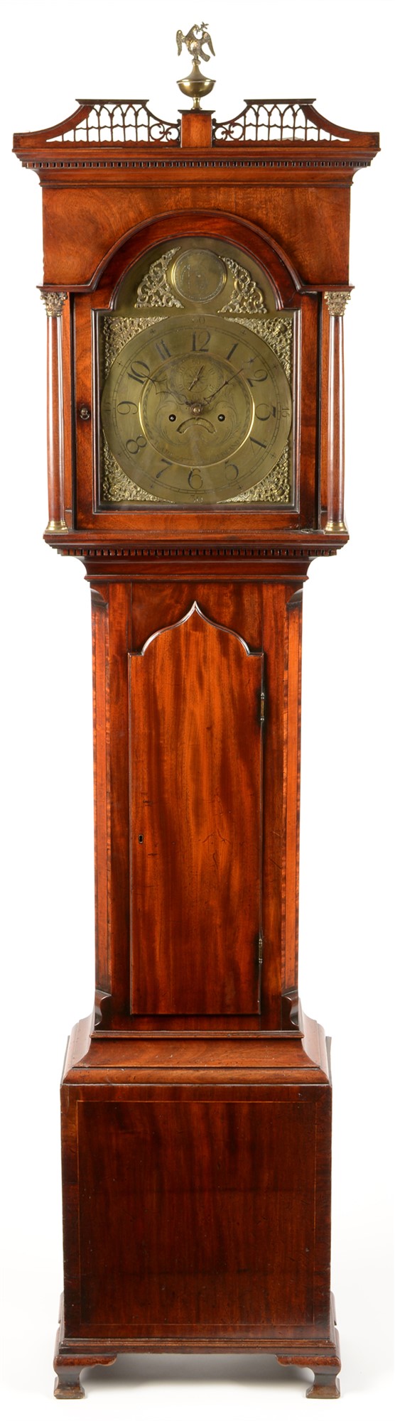 T. Arlott, Sunderland: a mahogany longcase clock.