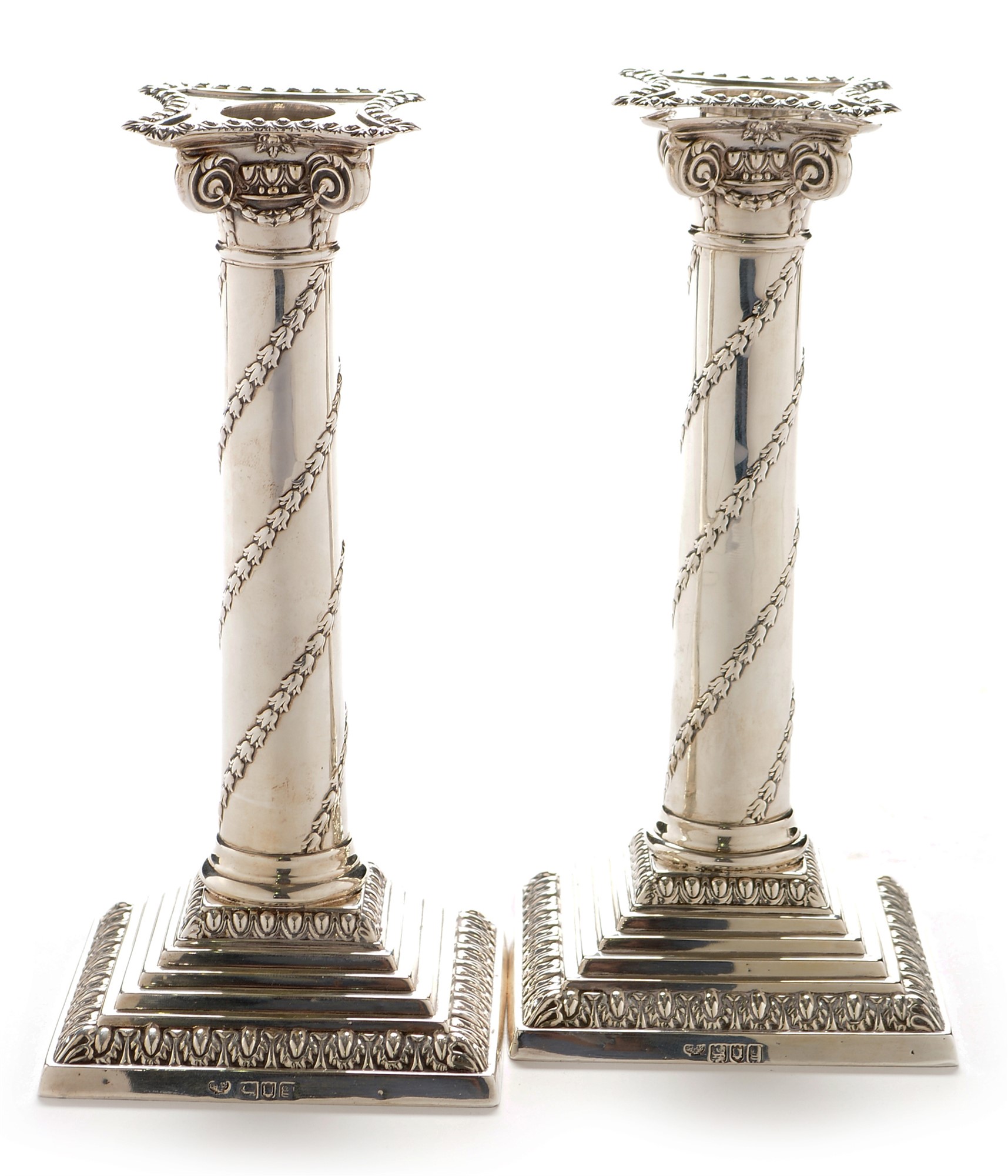 Pair of silver candlesticks