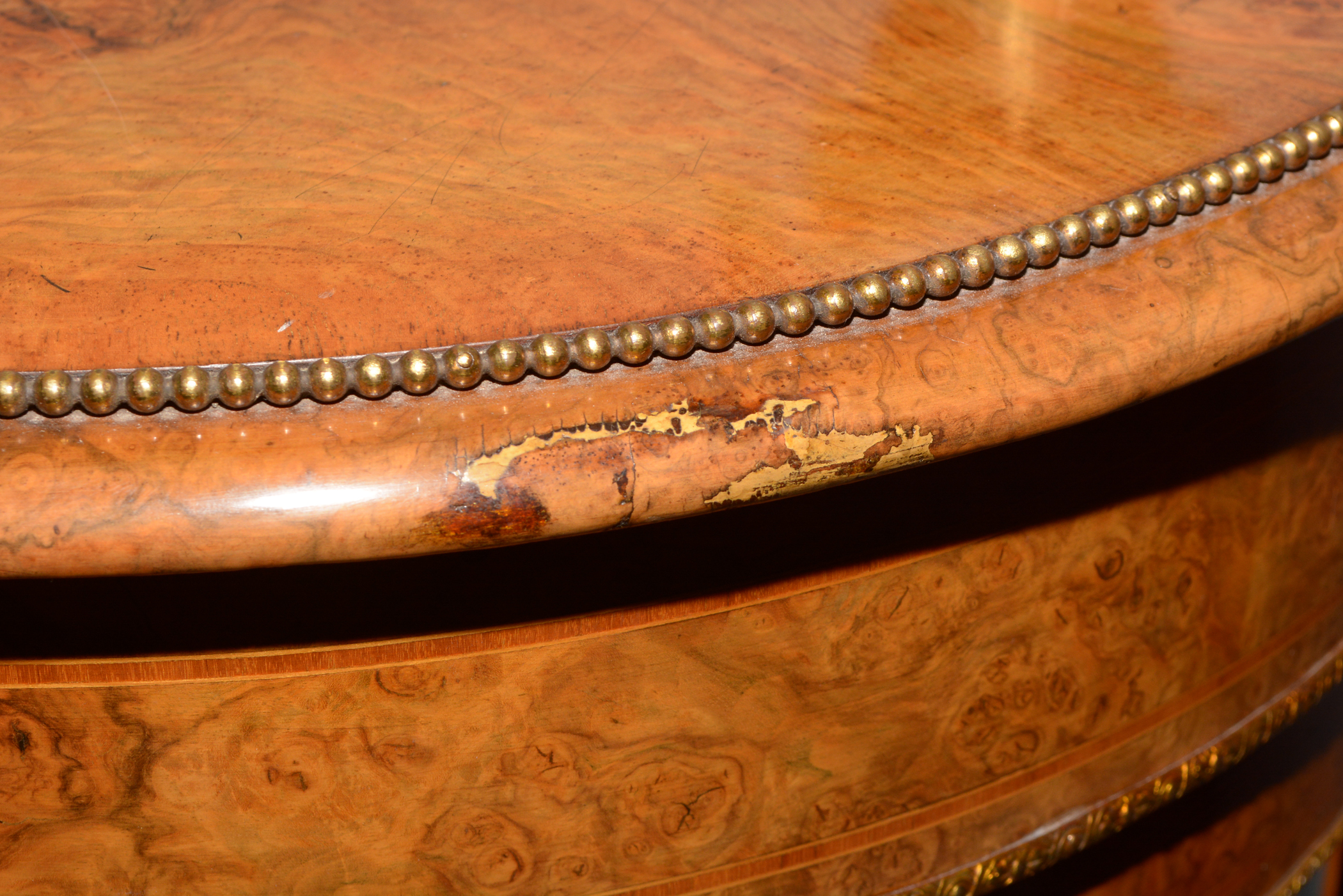 A fine Victorian burr walnut and ormolu mounted credenza. - Image 7 of 25