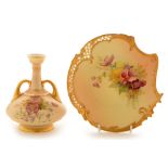 Royal Worcester vase; and dessert plate.