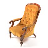 Victorian mahogany easy chair.