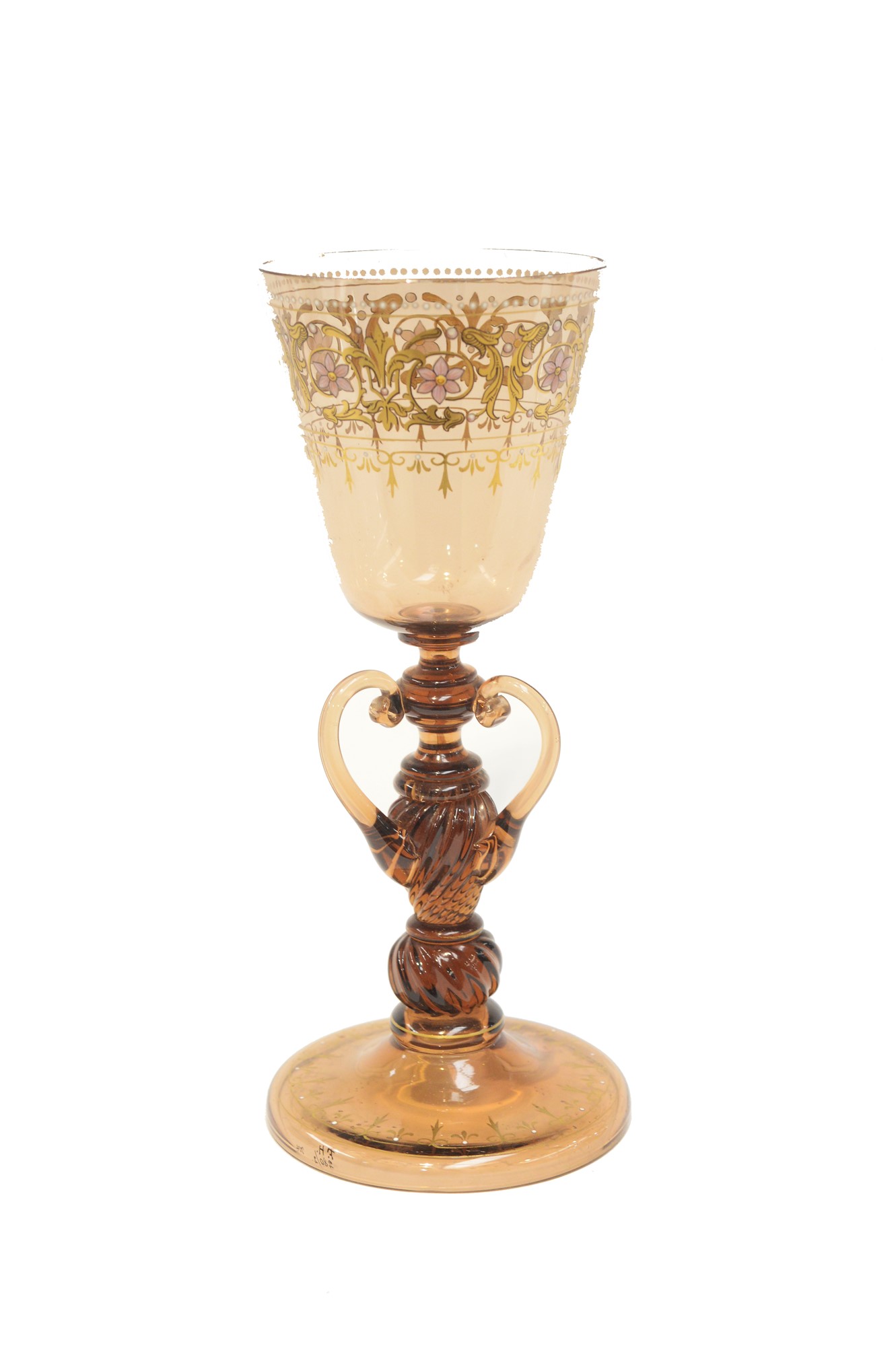 An early 20th Century coloured glass goblet.