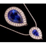 Tanzanite and diamond pendant