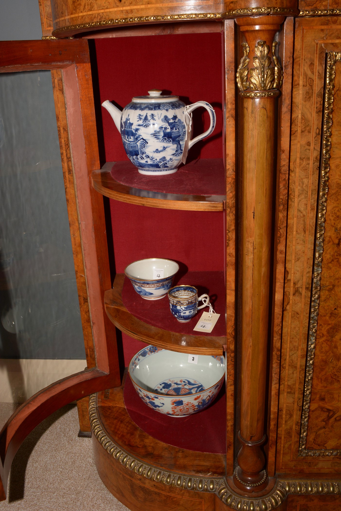 A fine Victorian burr walnut and ormolu mounted credenza. - Image 13 of 25