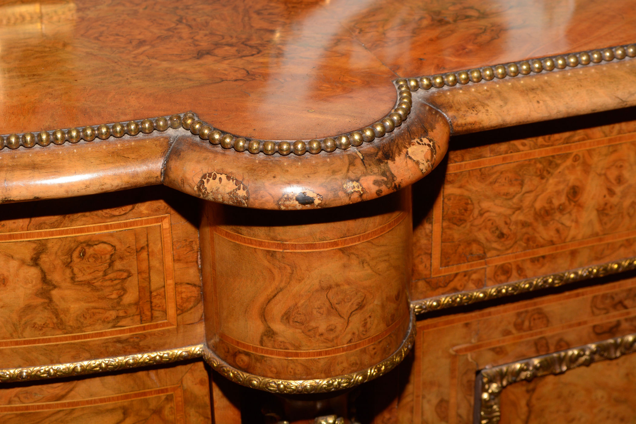 A fine Victorian burr walnut and ormolu mounted credenza. - Image 3 of 25