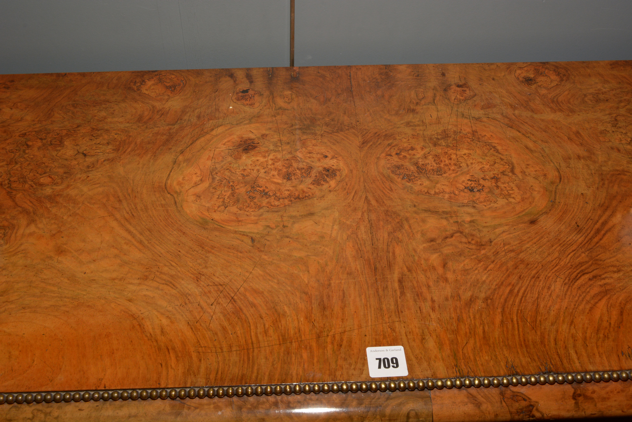 A fine Victorian burr walnut and ormolu mounted credenza. - Image 18 of 25