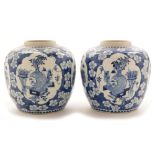 Pair of Chinese blue and white ginger jars.