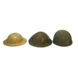 Three British helmets