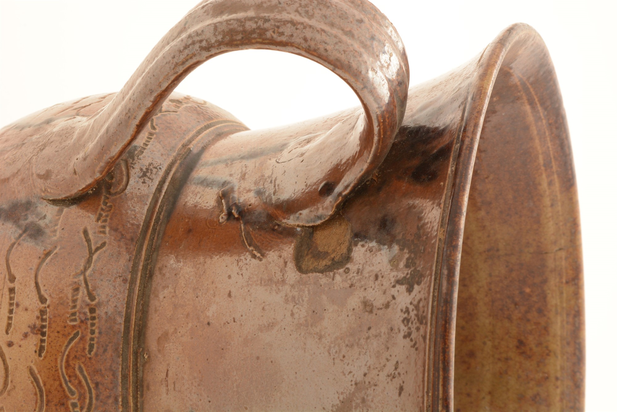 A rare Nottingham brown saltglaze loving cup. - Image 4 of 4