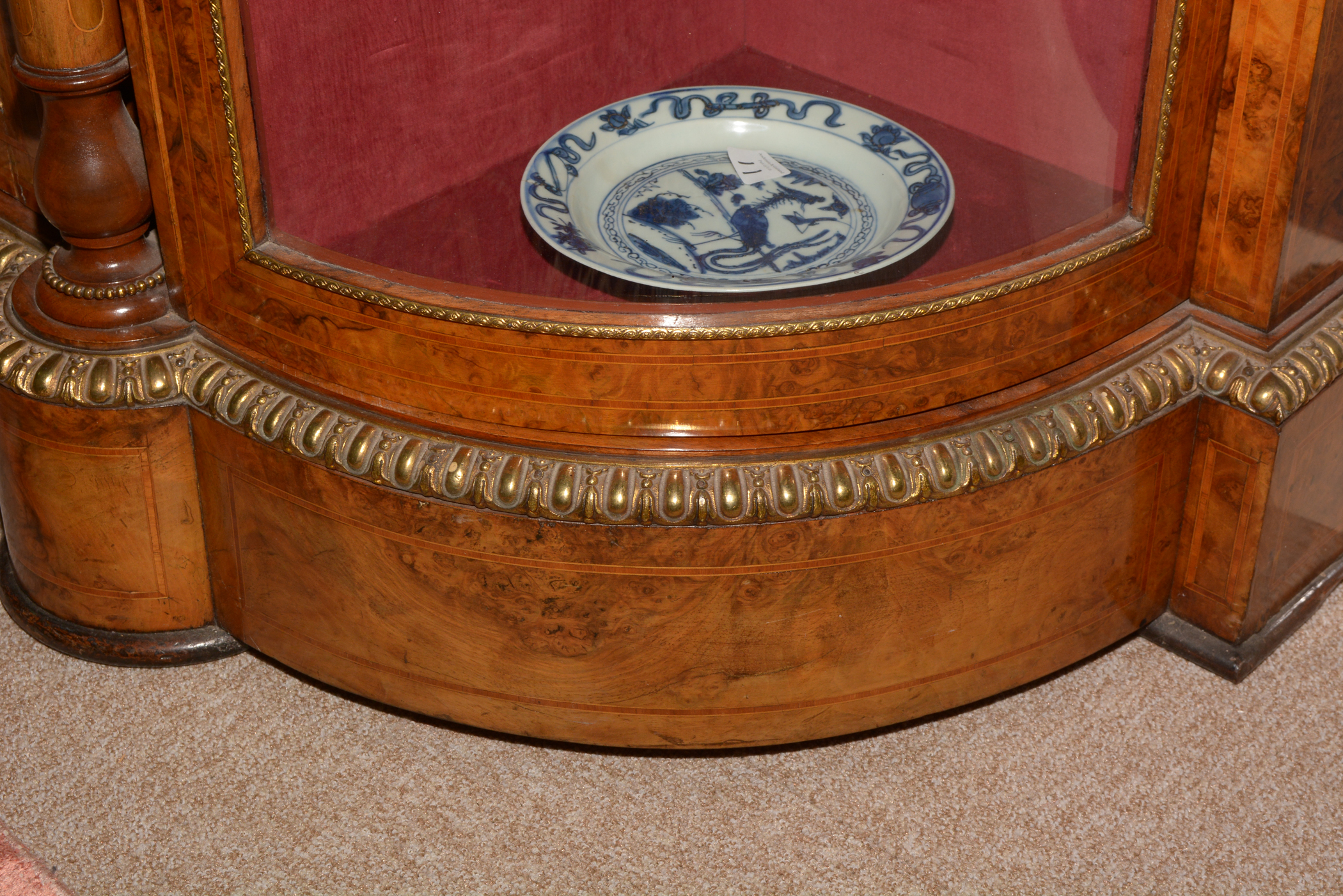 A fine Victorian burr walnut and ormolu mounted credenza. - Image 9 of 25