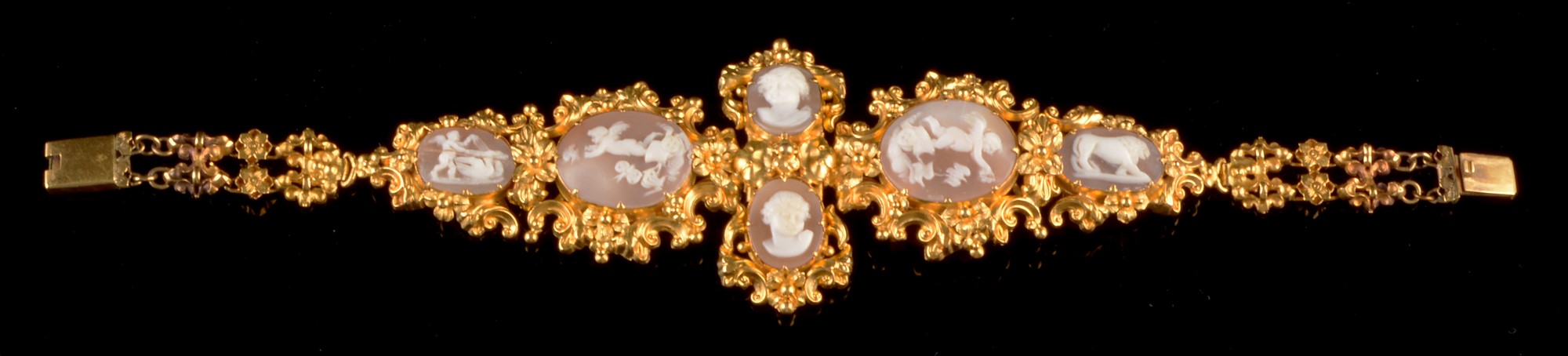 Cameo and gold bracelet