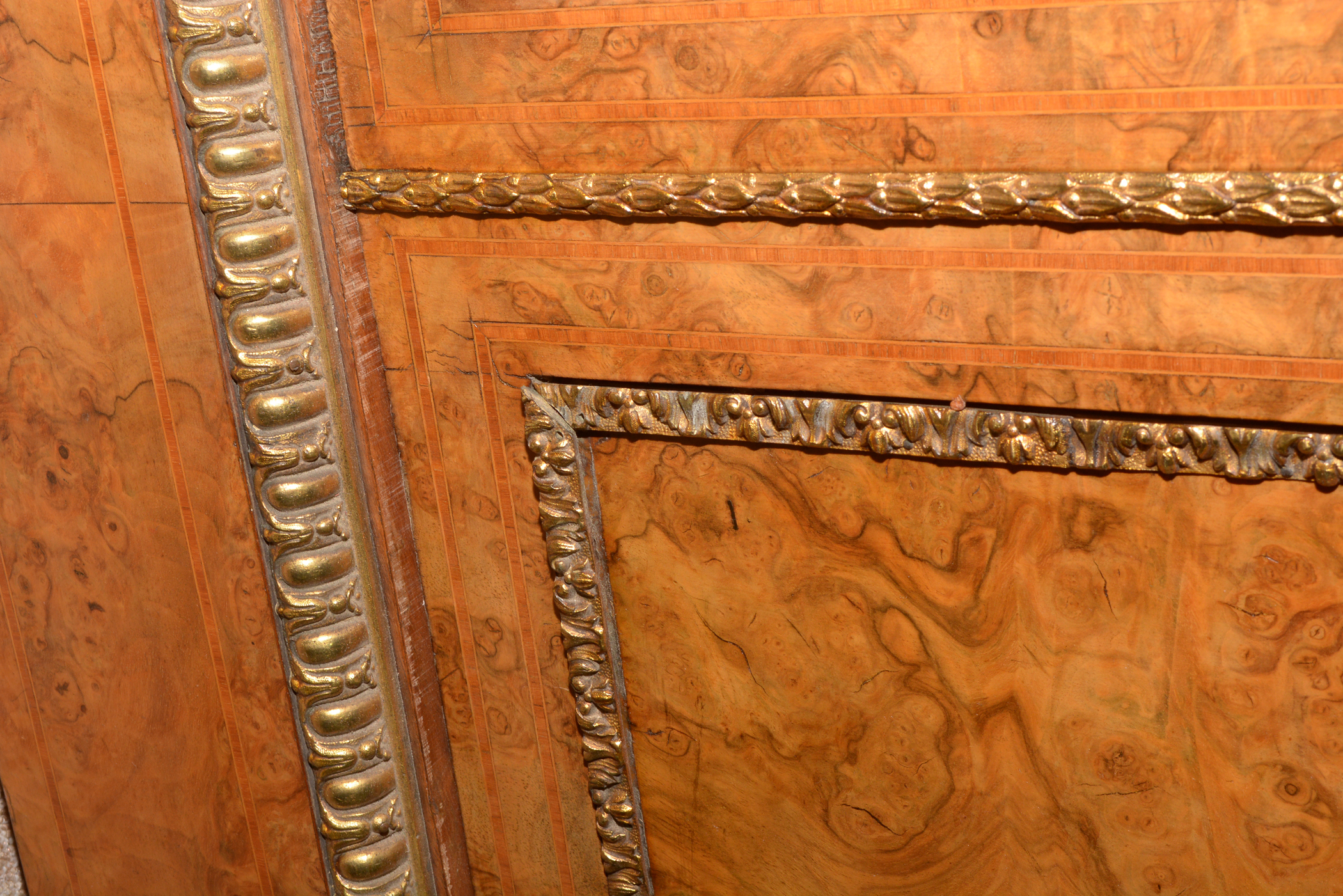 A fine Victorian burr walnut and ormolu mounted credenza. - Image 12 of 25