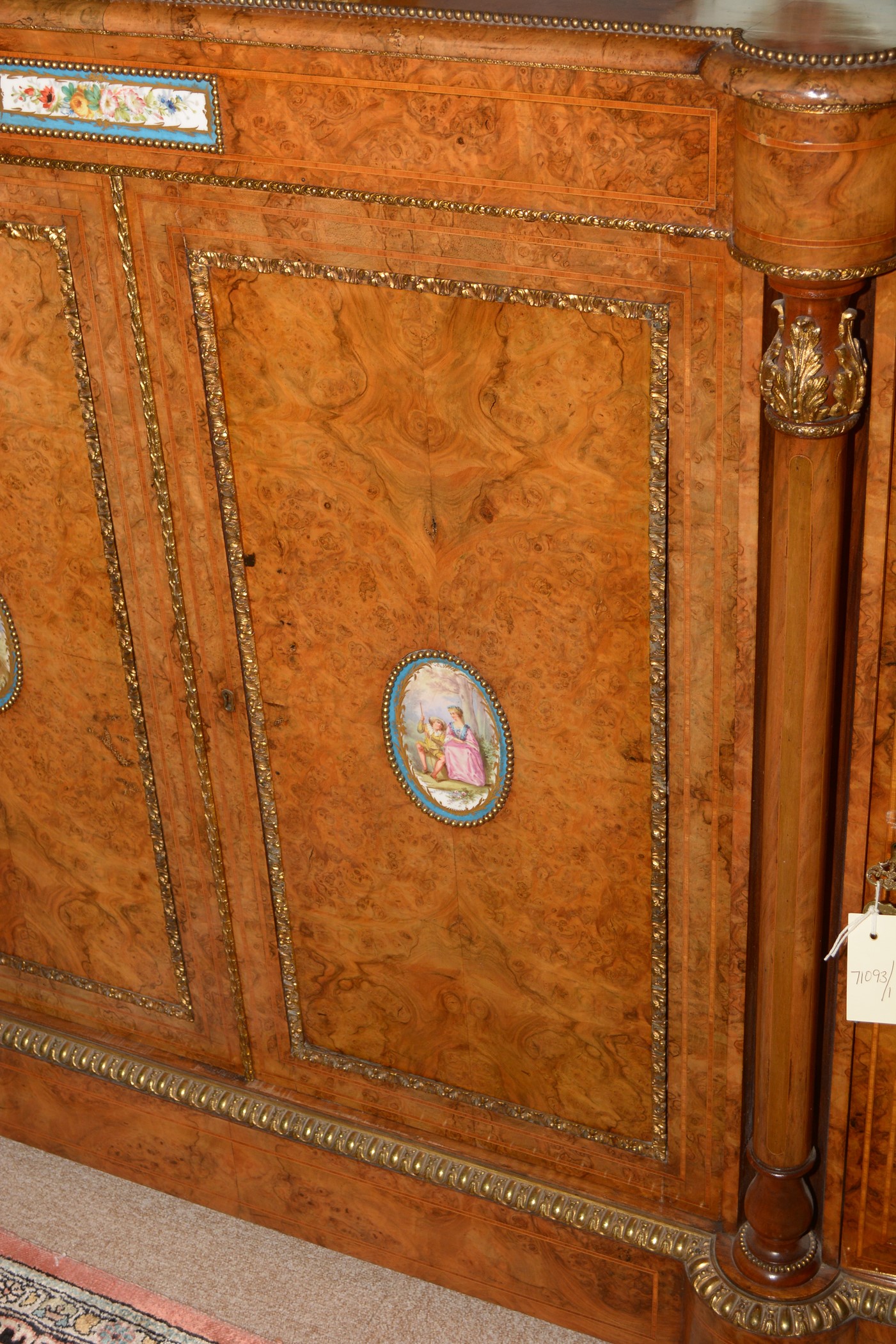 A fine Victorian burr walnut and ormolu mounted credenza. - Image 25 of 25