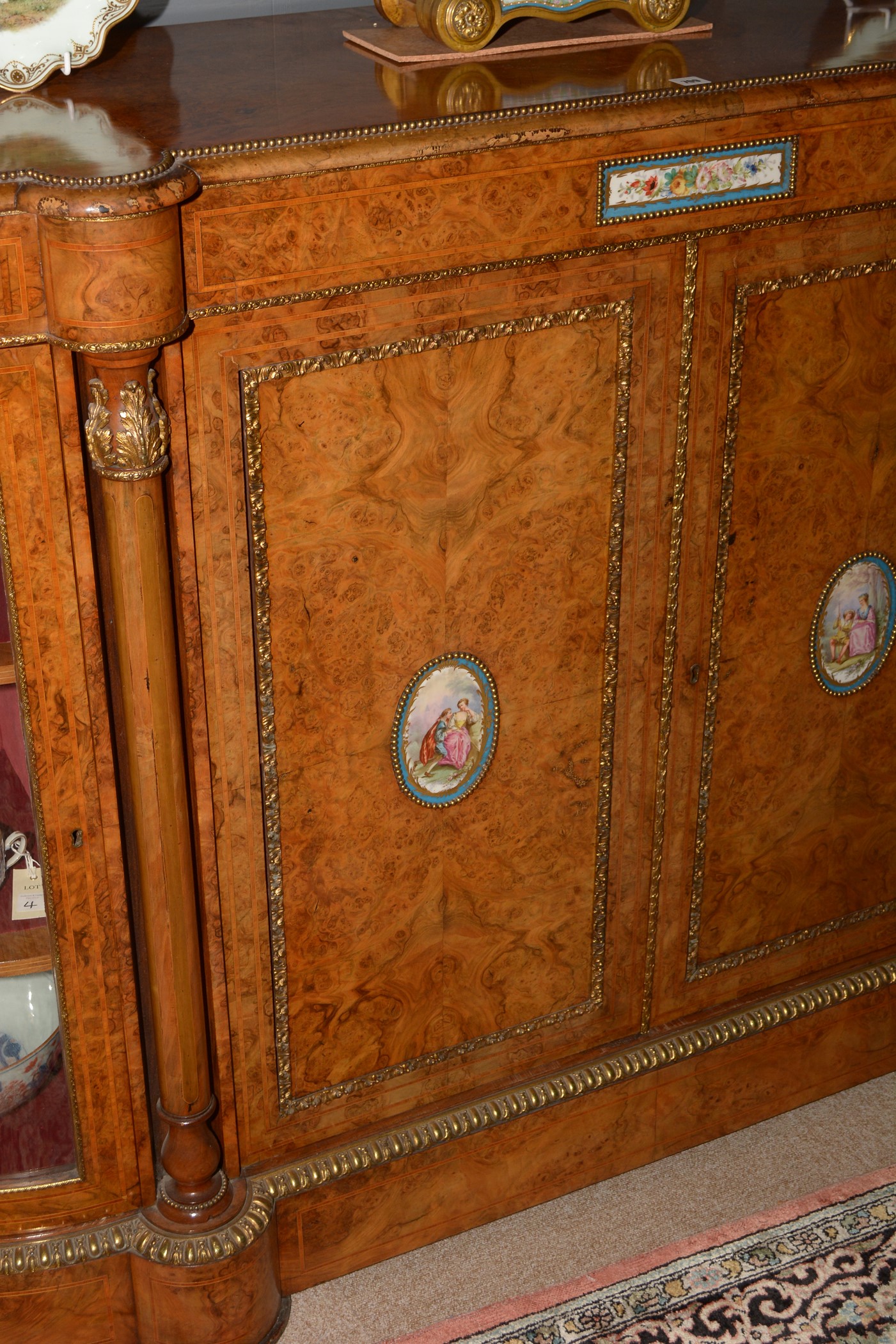 A fine Victorian burr walnut and ormolu mounted credenza. - Image 24 of 25