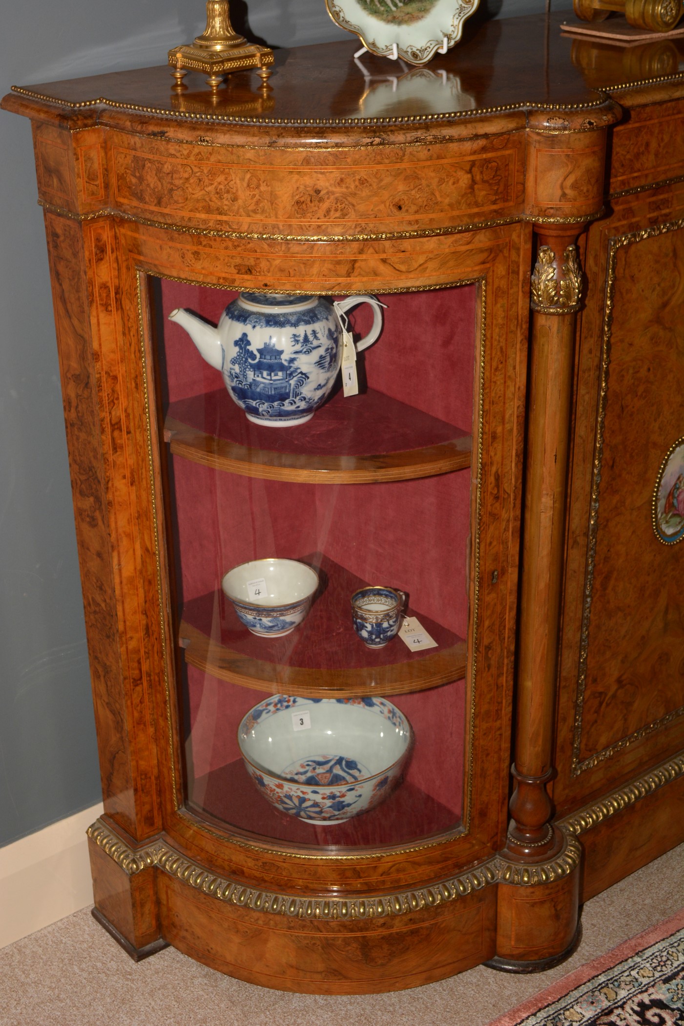 A fine Victorian burr walnut and ormolu mounted credenza. - Image 23 of 25