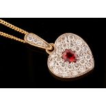 Ruby and diamond pendant