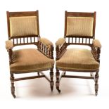 Pair of carver chairs.