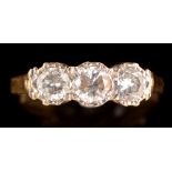 Three stone diamond ring