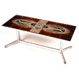 Manner of Belarti: a chrome tile-top coffee table