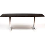 Tim Bales for Pieff: a black ash and chrome TT boardroom/dining table.