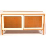 A Vintage beechwood white melamine and painted sideboard.